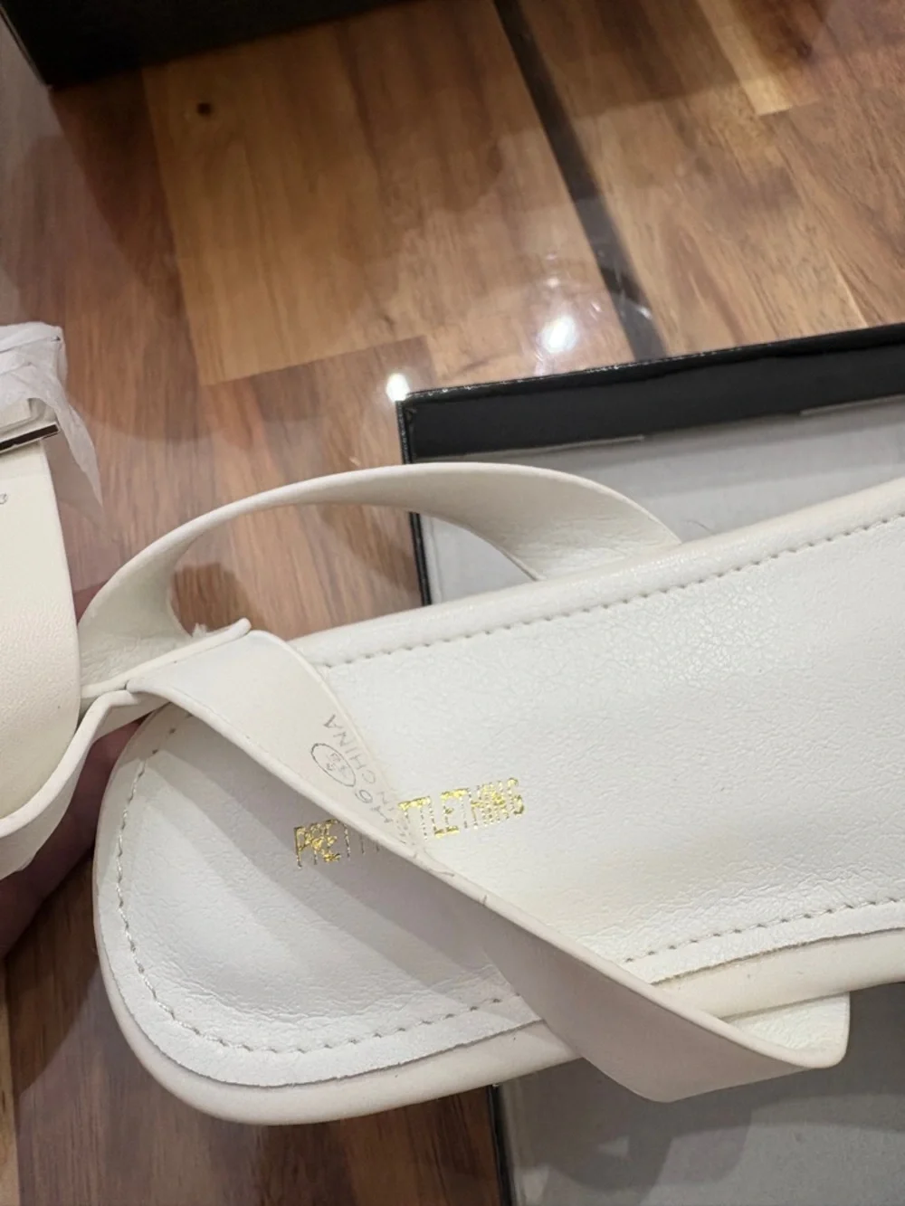 NIB Flawed Sz 7 White PU Plait Detail Strappy Espadrille Sandals Platform Shoes